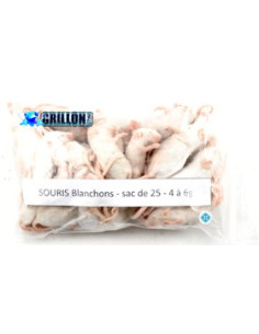 Souris congelées blanchons 5 à 6g en sac de 25