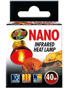 Lampe nocturne infrarouge 40w chauffante Nano RS-40N Zoo Med pour terrarium